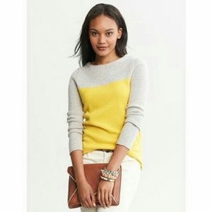 Banana Republic Color Block Cashmere Wool Sweater